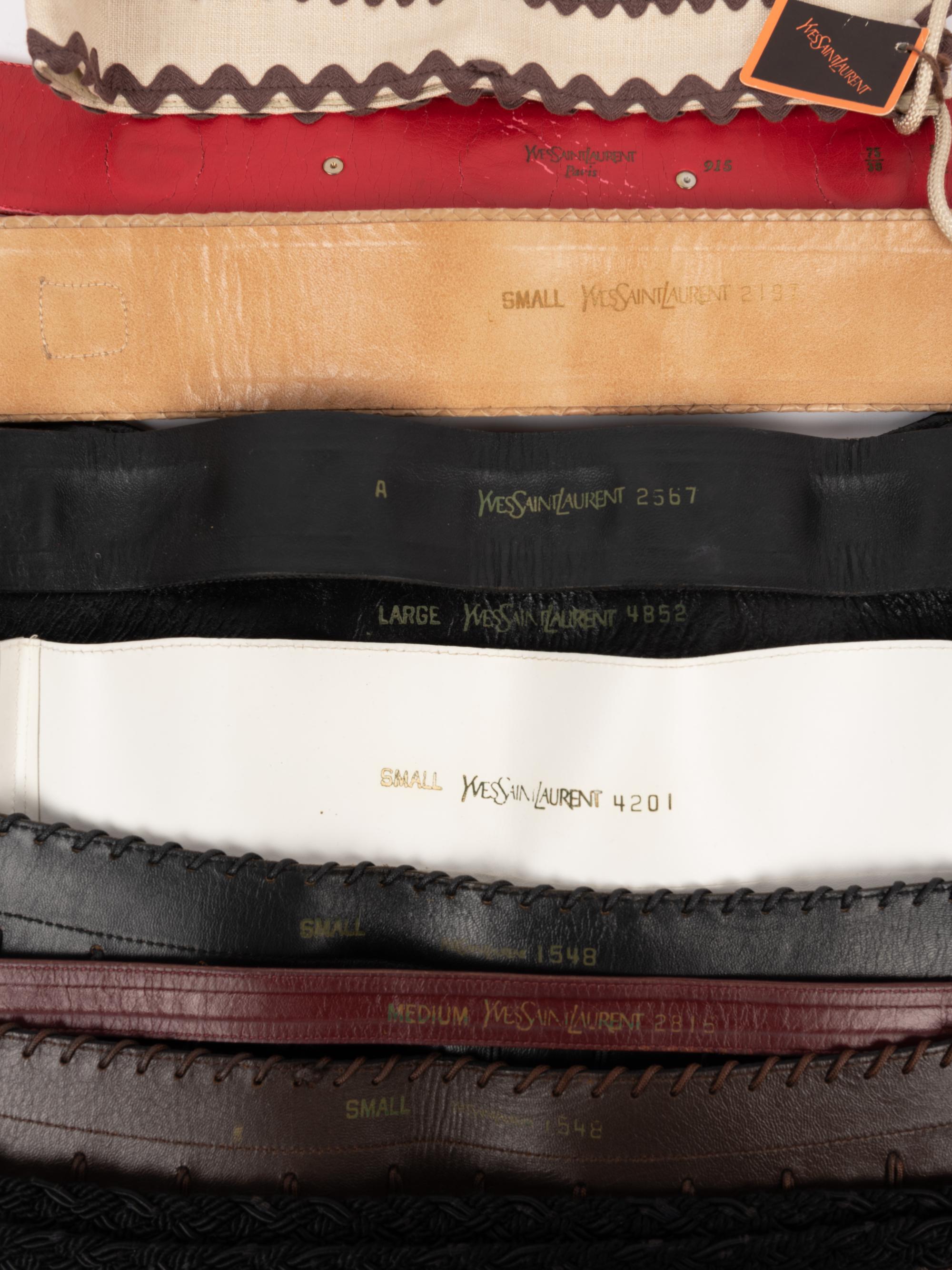 Ten Yves Saint Laurent Belts, 1970-90s