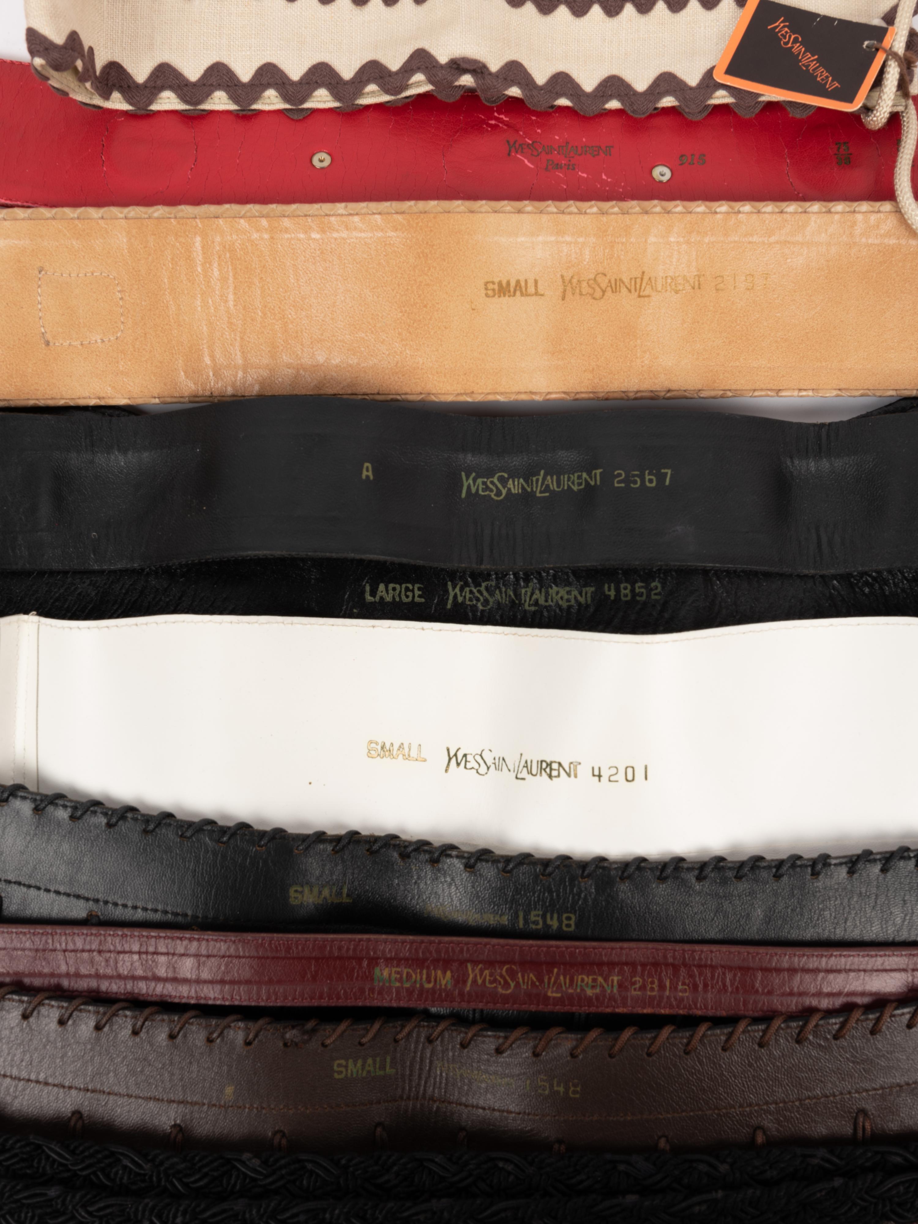 Ten Yves Saint Laurent Belts, 1970-90s
