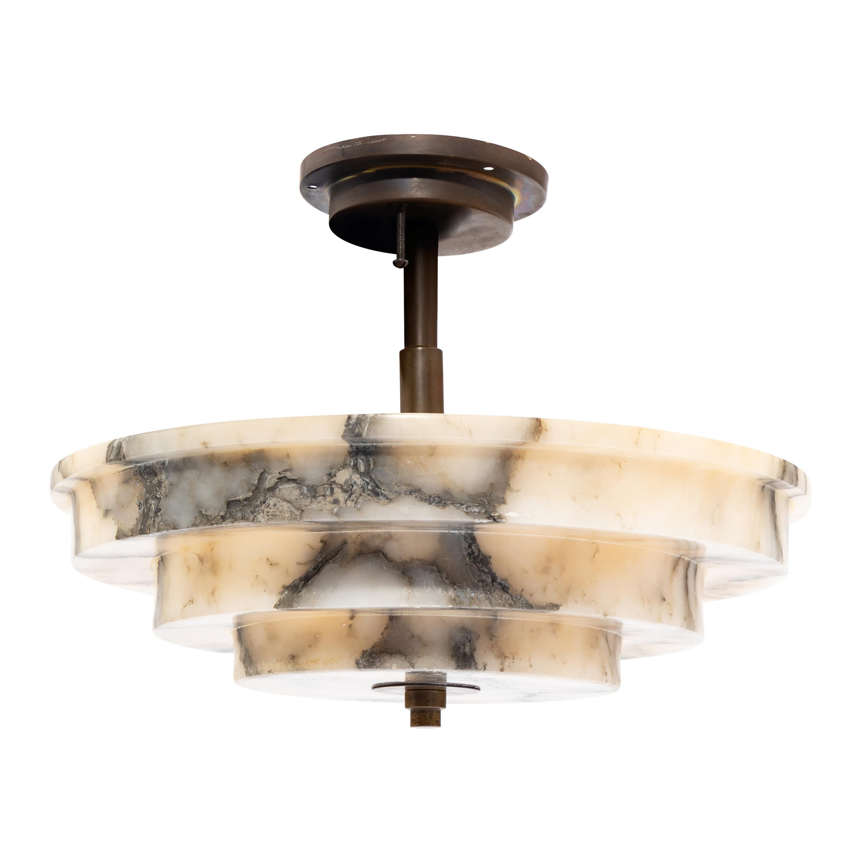 An Art Deco Style Alabaster Pendant Fixture