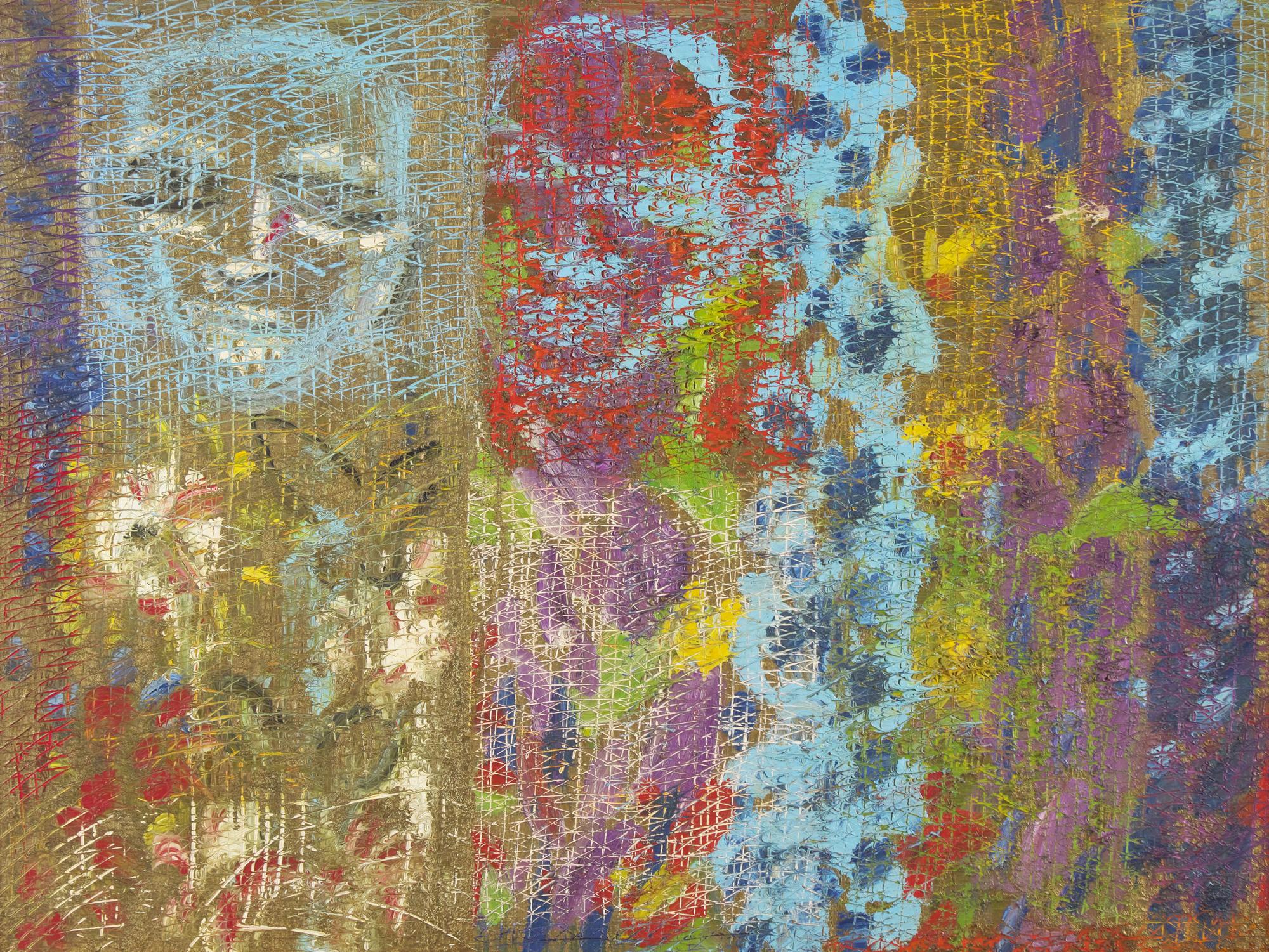 Badi Baba and Delphiniums, 2002