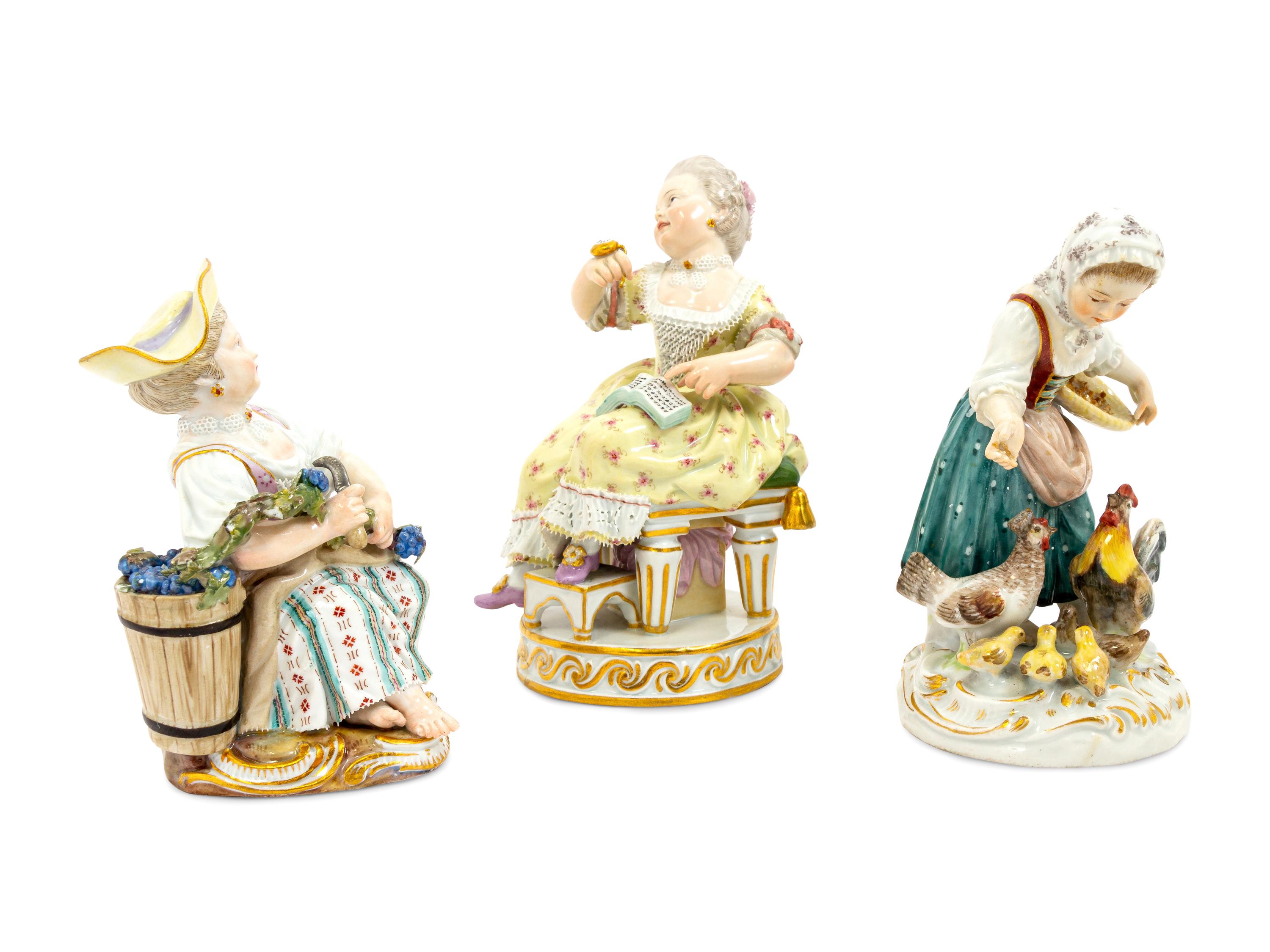 A Meissen Porcelain Group of Girls