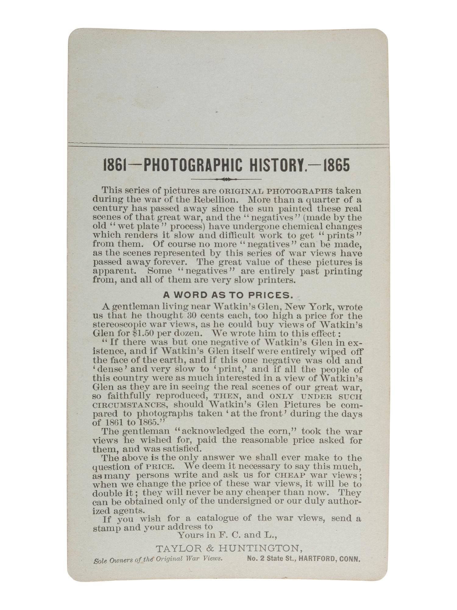 [CIVIL WAR]. [BRADY, Mathew, (1822-1896), photographer]. Stereoview of General George Armstrong Custer. Hartford, CT: Taylor & Huntington, ca 1880s.