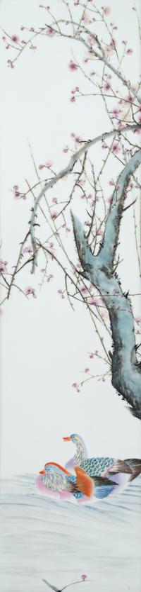 Two Famille Rose Porcelain Wall Panels