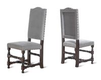 A Set of Six Contemporary Baroque Style Walnut Dining Chairs