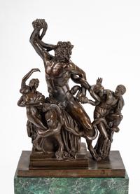 A Continental Patinated Bronze Figural Group: Laocoon and His Sons