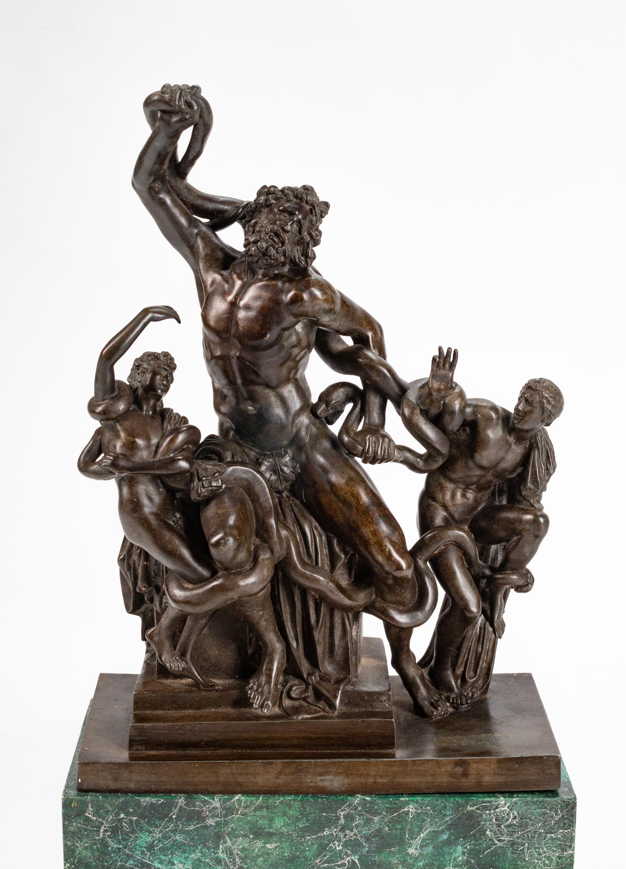 A Continental Patinated Bronze Figural Group: Laocoon and His Sons