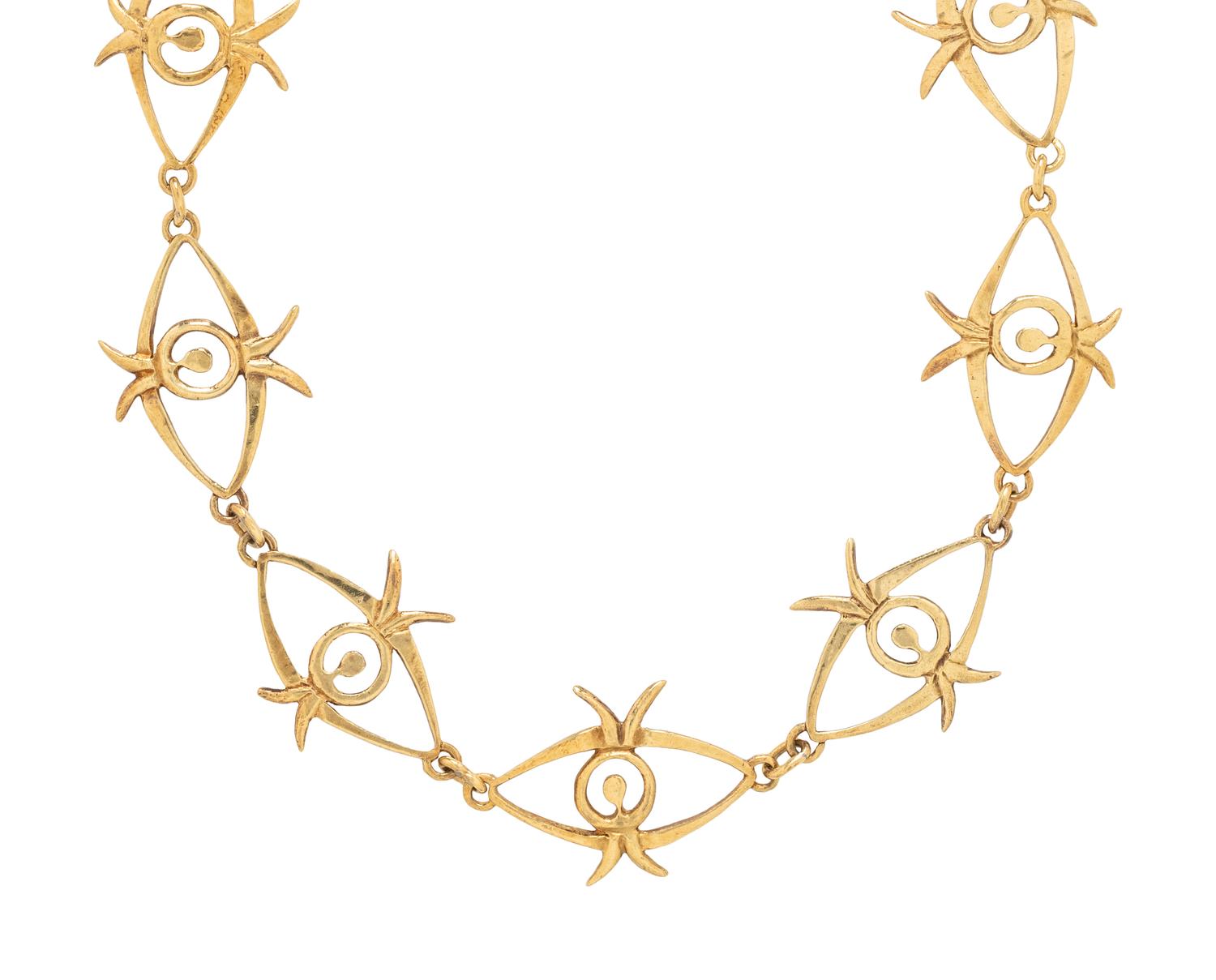 JEAN COCTEAU, YELLOW GOLD 'LES YEUX DU RÊVE' NECKLACE