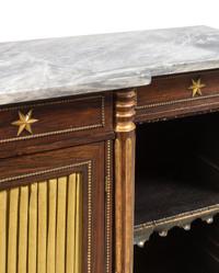 A Regency Style Rosewood Marble-Top Console Cabinet
