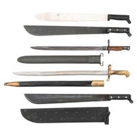 Lot of Assorted Military Machetes and Reproduction Bayonets