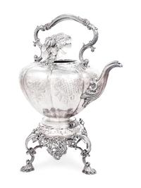 An English Silver-Plate Kettle on Lampstand