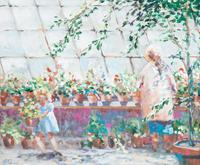 Francis Kalmbach,, (American, 1935-2016), Greenhouse 20 x 24 inches.