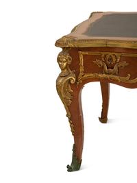 A Louis XV Style Kingwood Gilt Bronze Mounted Bureau Plat