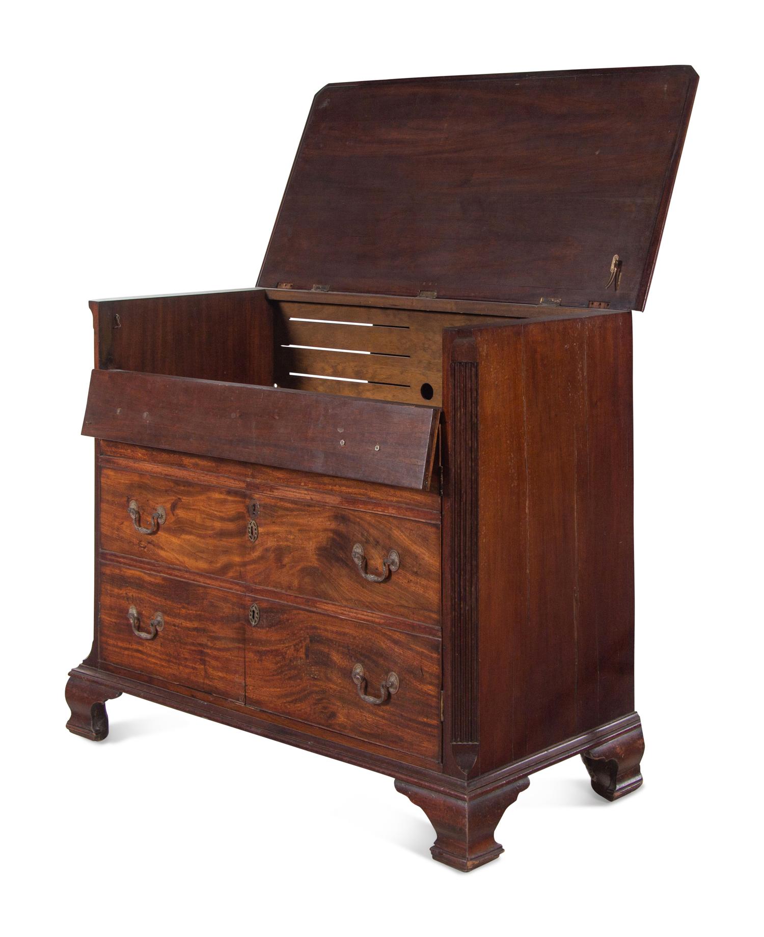 A George III Mahogany Chest of Drawers Converted to a Cabinet