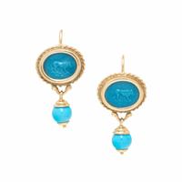 Yellow Gold Intaglio Earrings