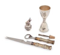 A Group of Four Tiffany & Co. Silver Bamboo Pattern Bar Articles