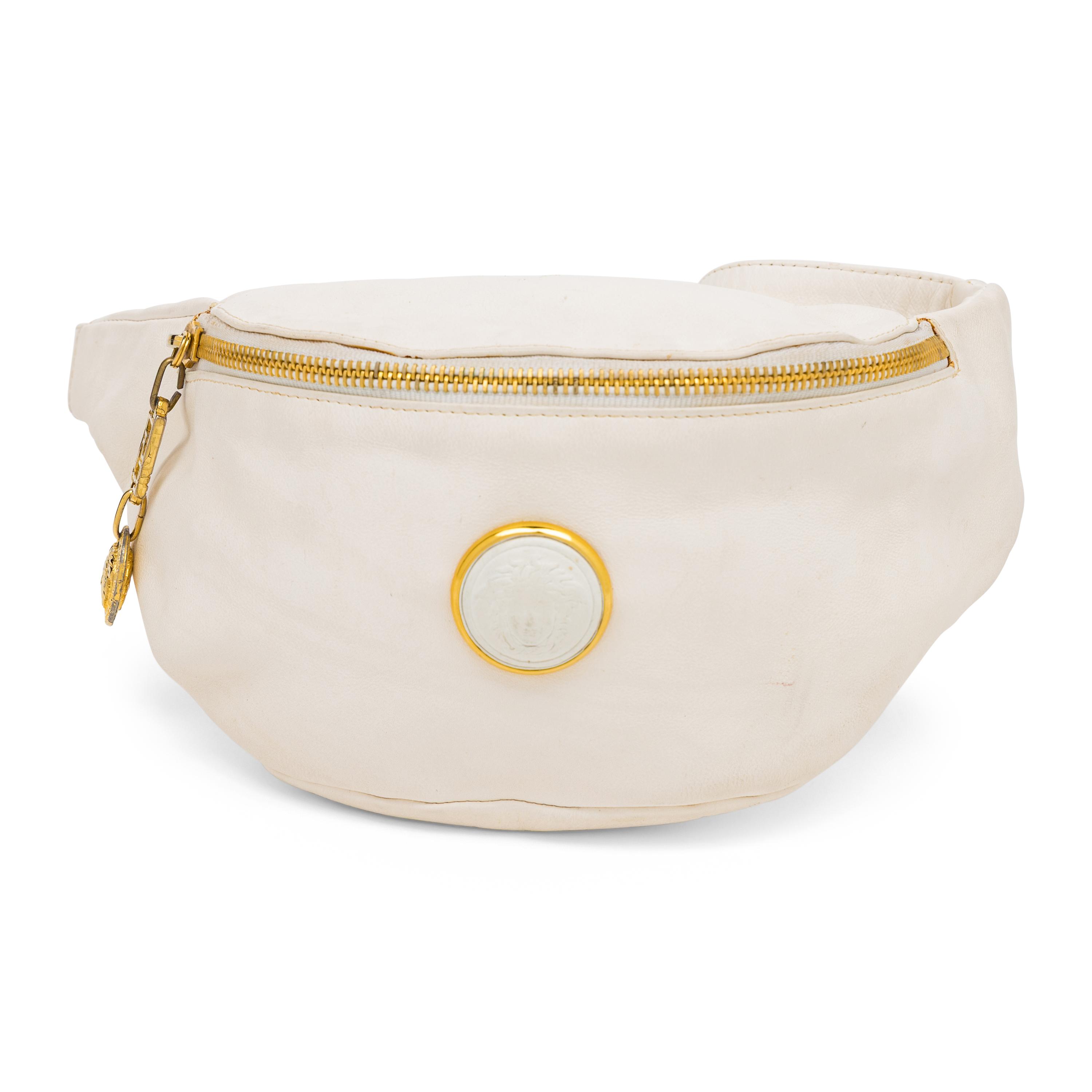 Gianni Versace, White Leather Belt Bag