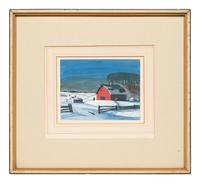 Red Barn in Snow