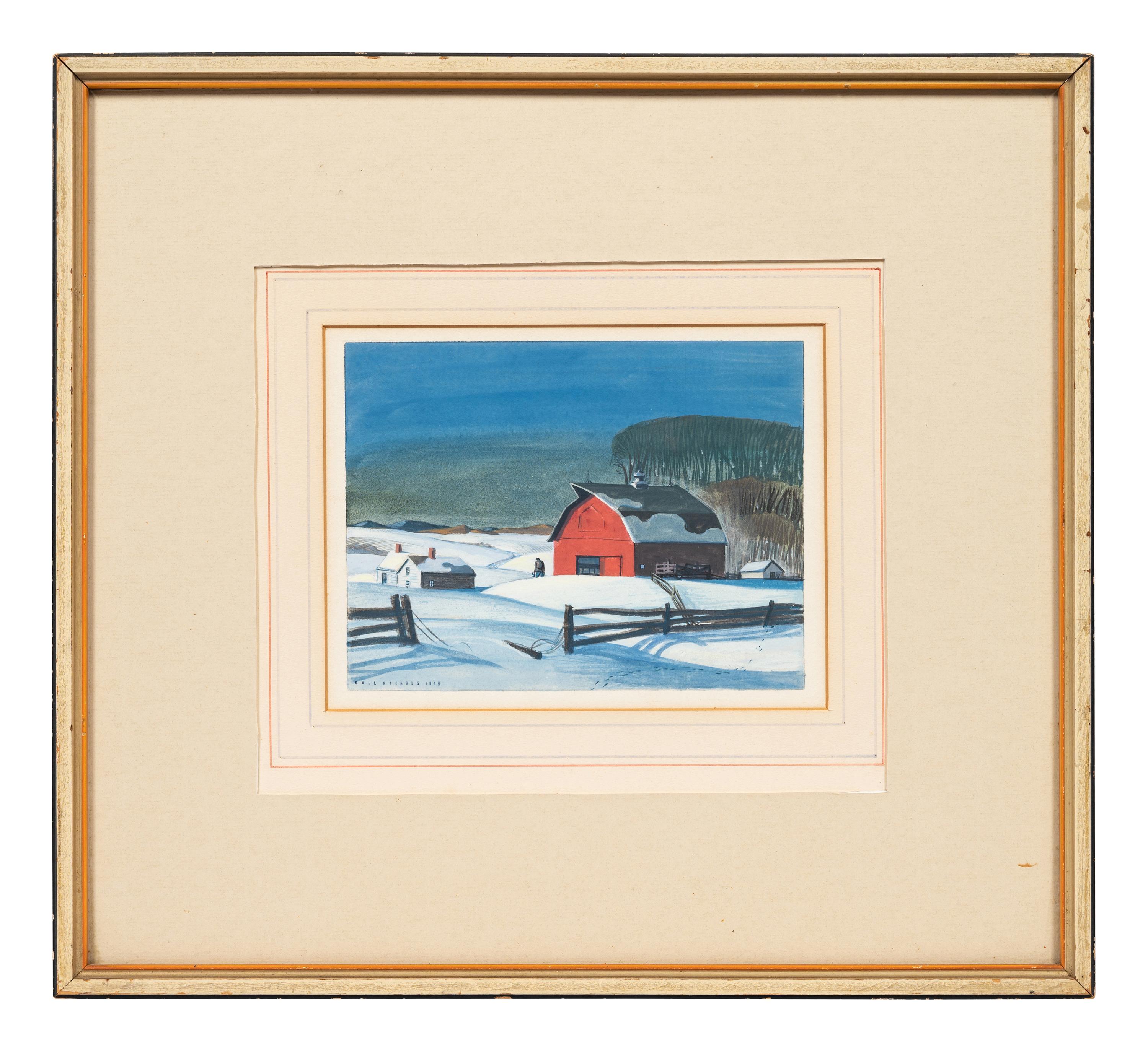 Red Barn in Snow