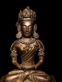 A Gilt Bronze Seated Figure of Amitayus