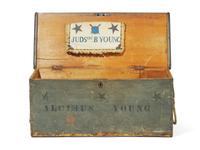 A Blue-Painted Ship's Traveling Chest