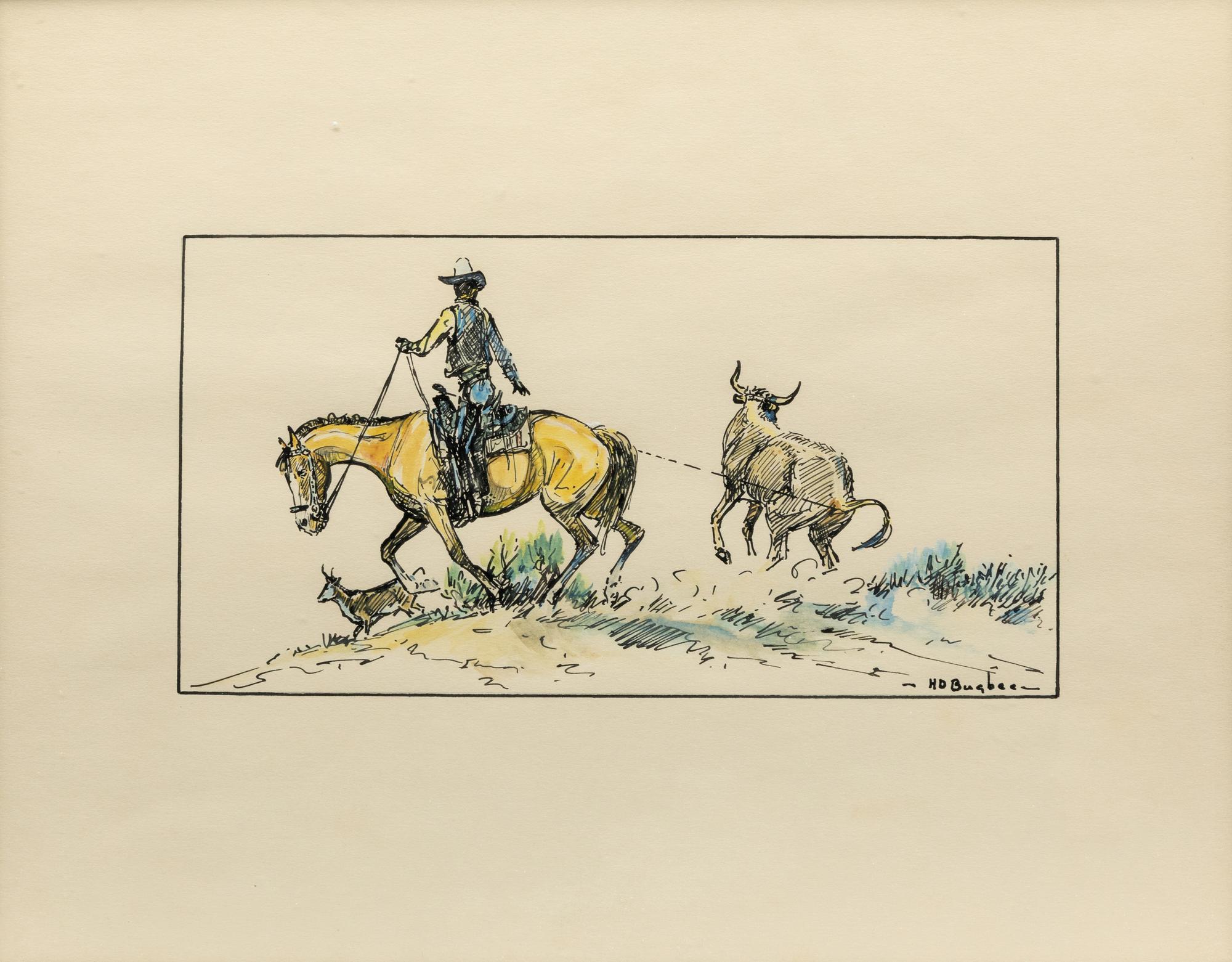 Cowboy Roping a Steer