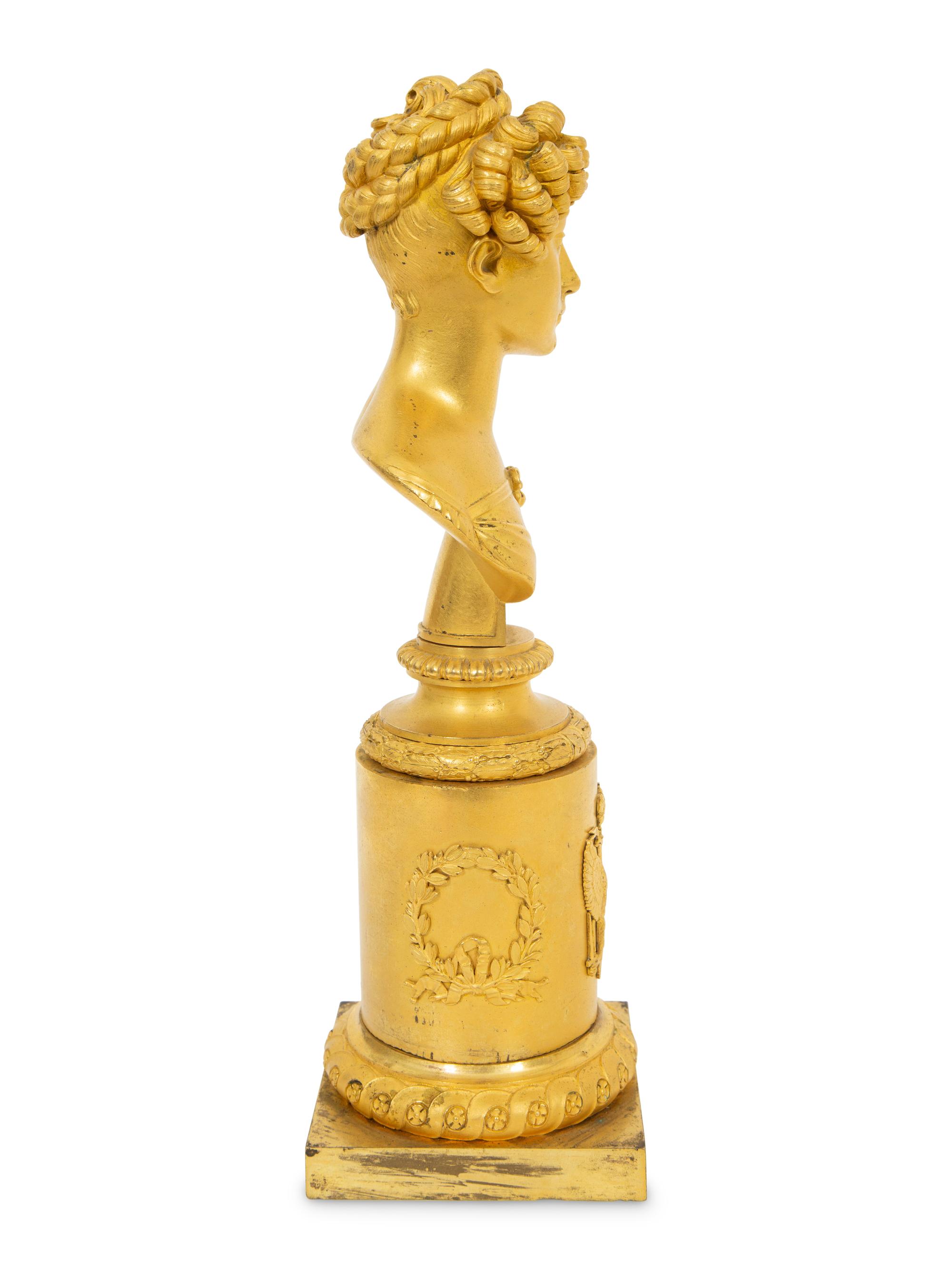 A Gilt Bronze Bust of Marie Louise, Duchess of Parma
