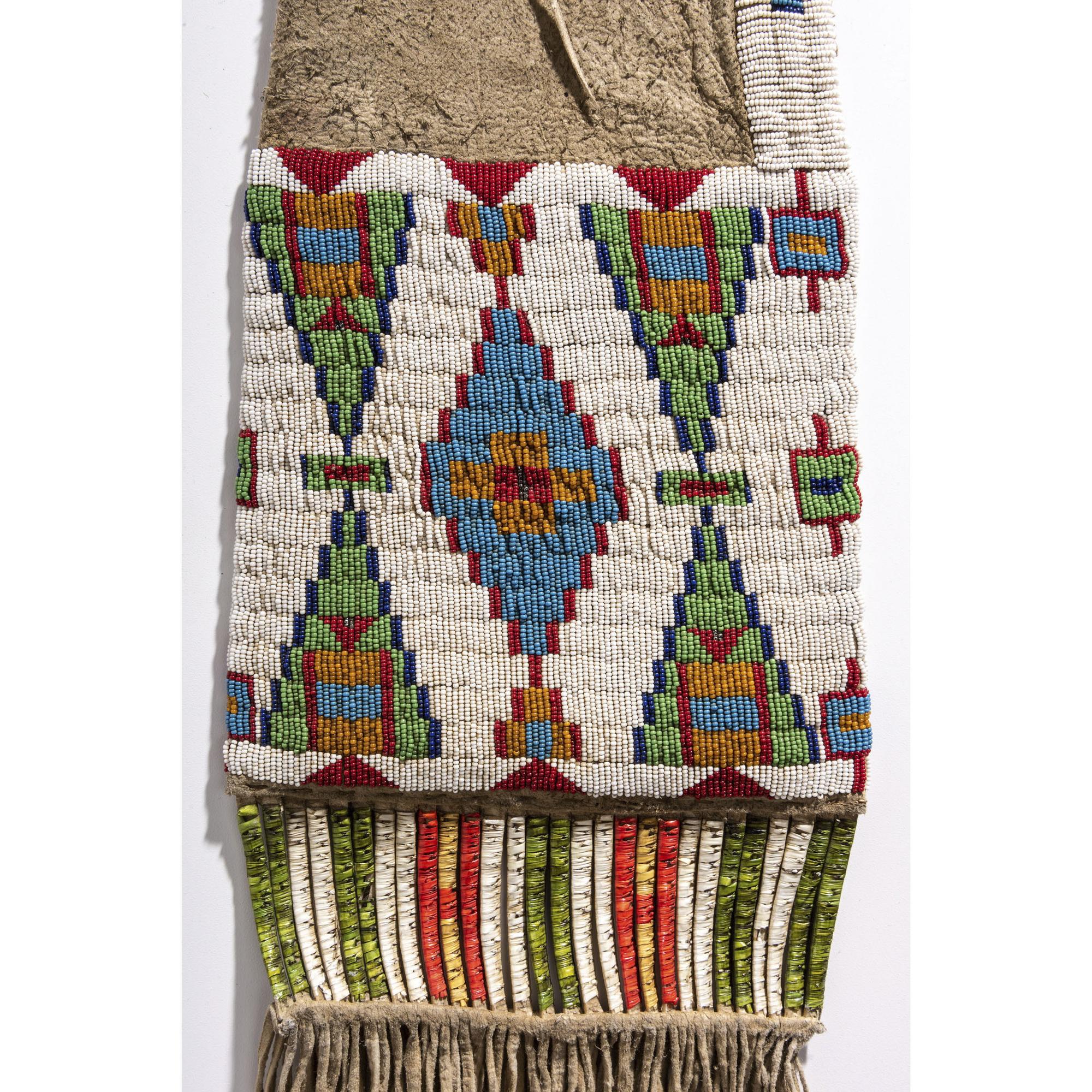 Sioux Beaded Hide Tobacco Bag