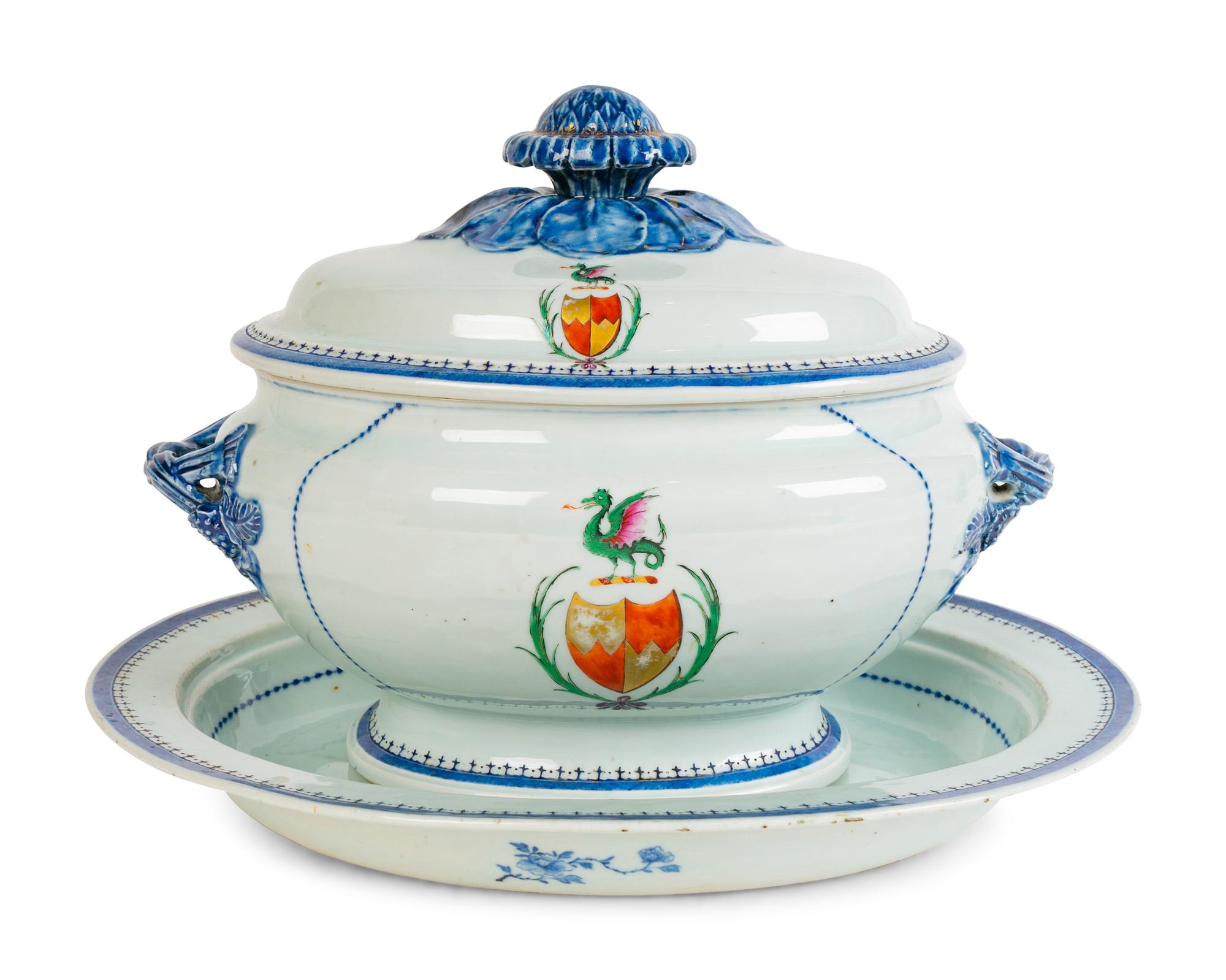A Chinese Export Armorial Porcelain Tureen and Undertray — EARLY 19TH CENTURY
