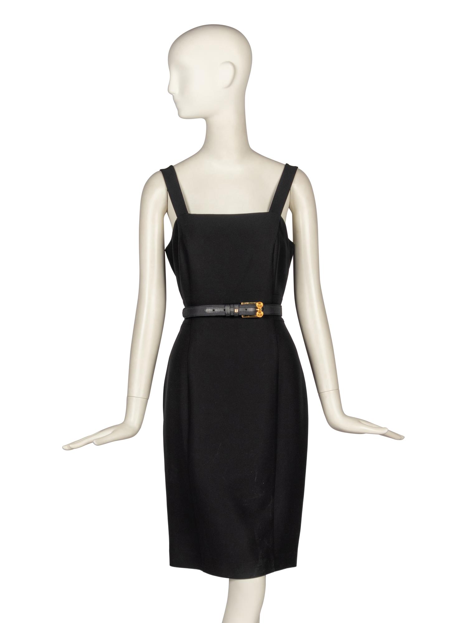 Versace, Black Belted Dress
