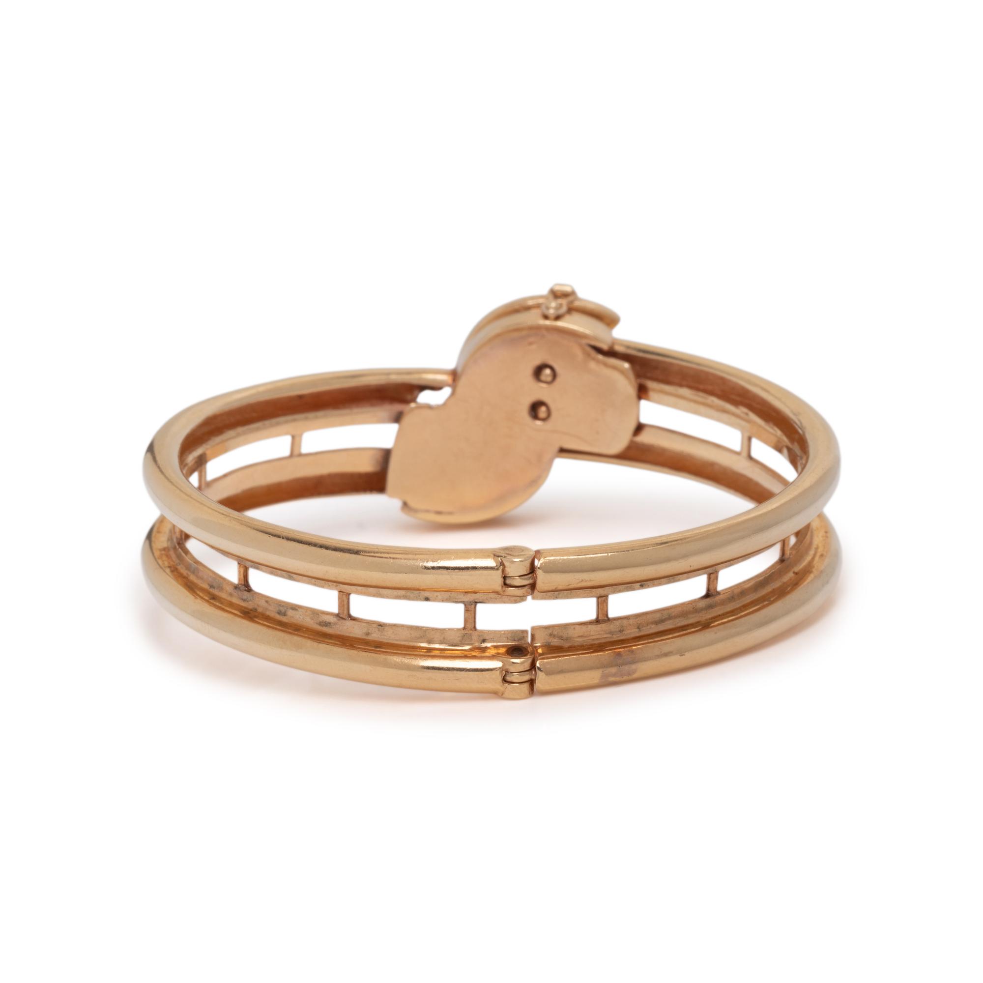 YELLOW GOLD AND DIAMOND LINE BRACELET JACKET BANGLE