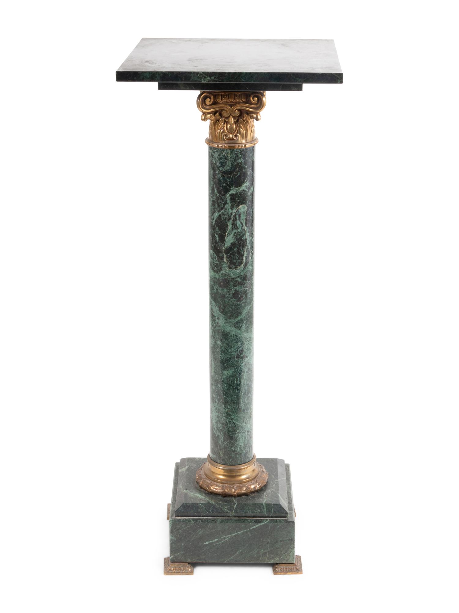 A Continental Bronze and Marble Pedestal