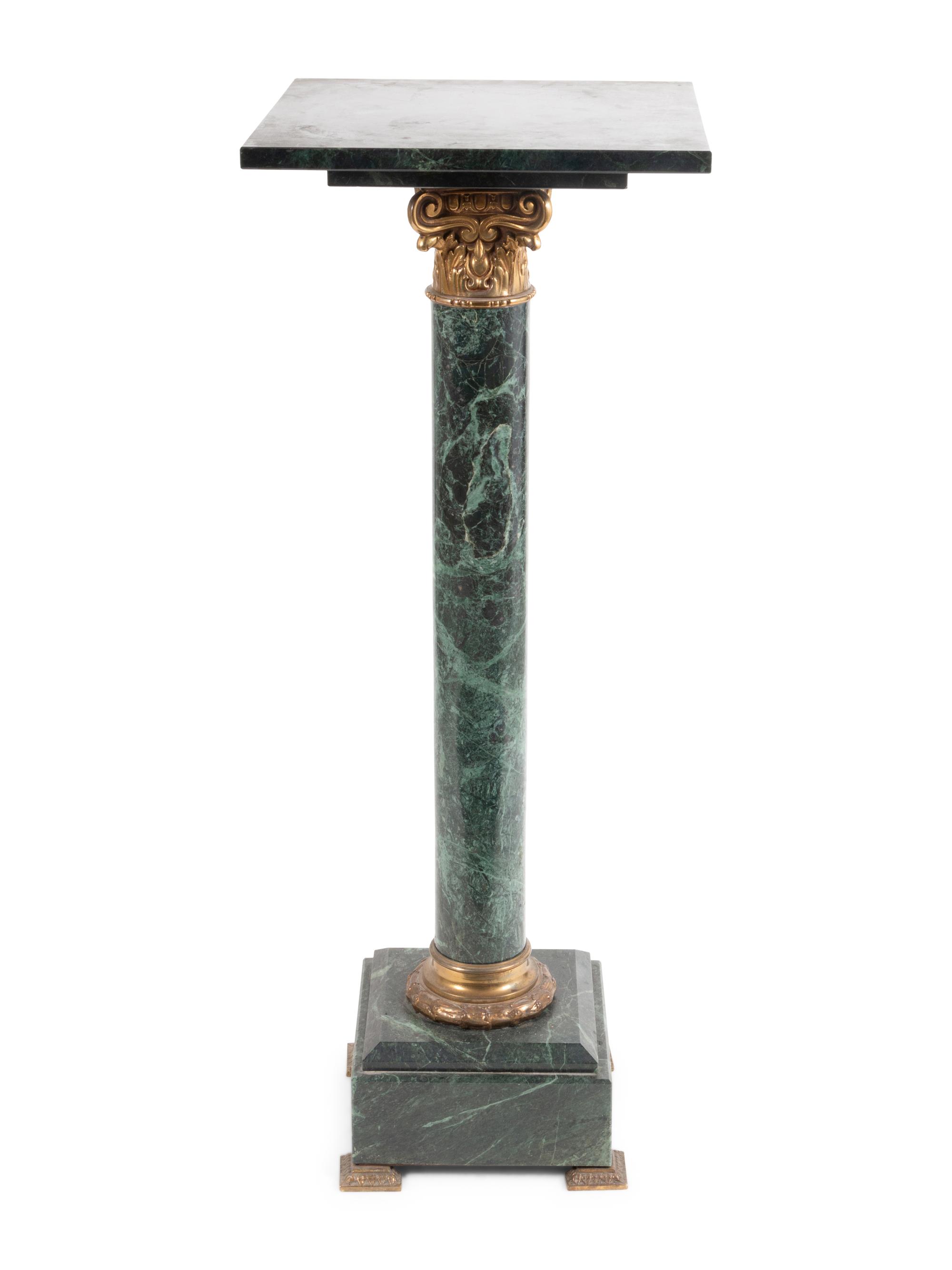 A Continental Bronze and Marble Pedestal
