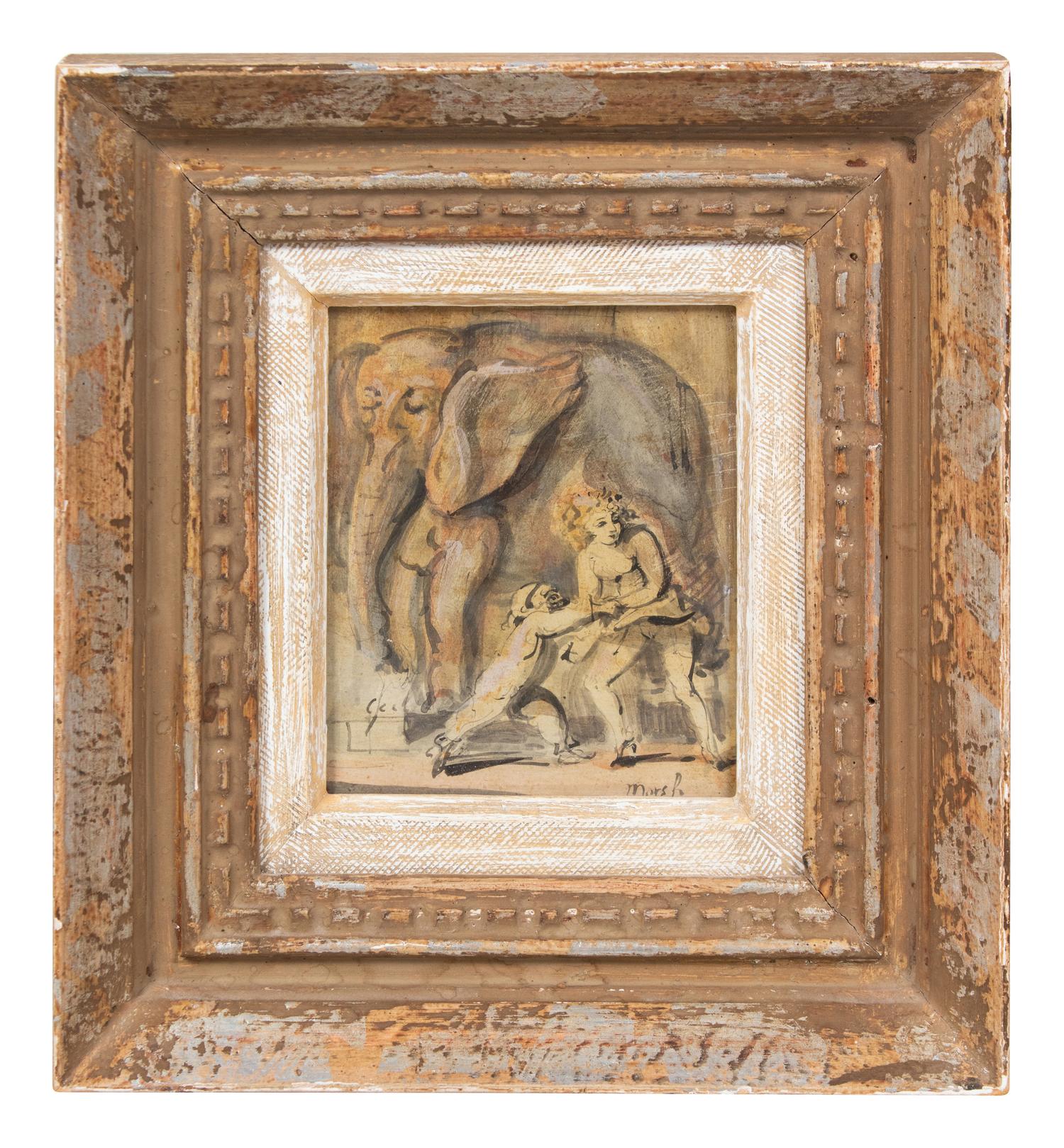 Untitled (Circus Performer with Monkey and Elephant)