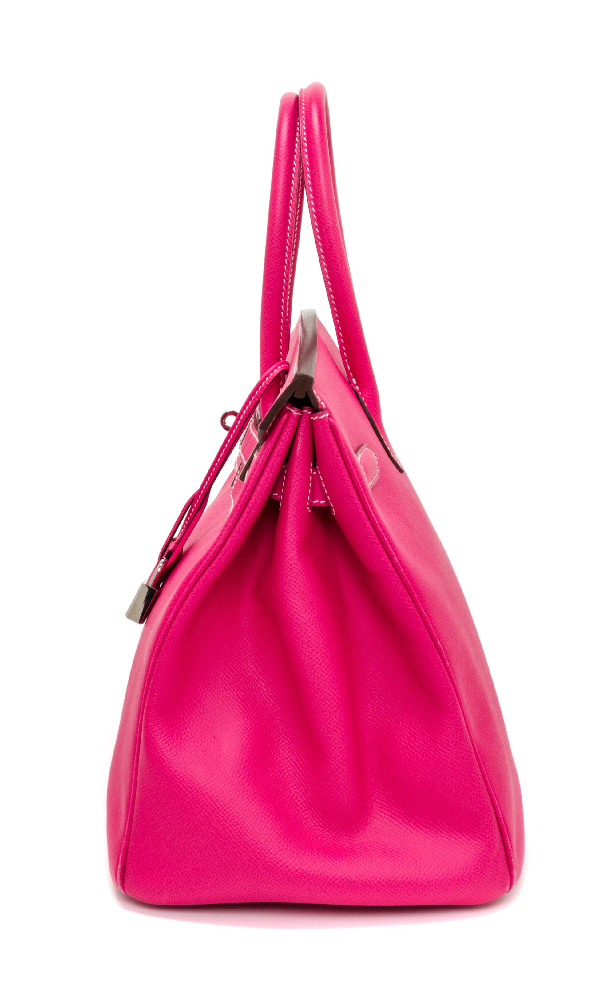 An Hermes Rose Tyrien Candy 35cm Birkin Handbag, 14" x 10" x 7".