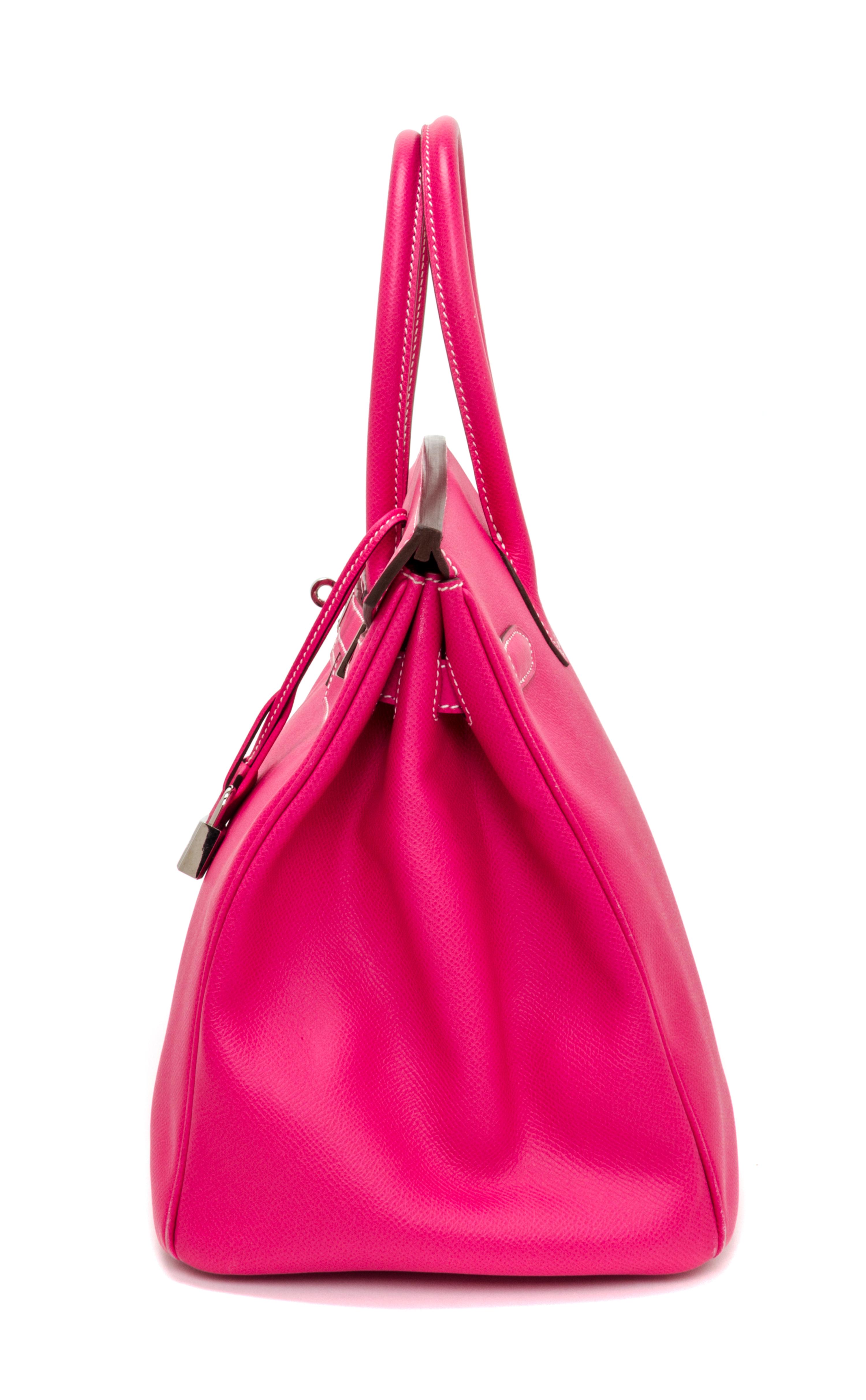 An Hermes Rose Tyrien Candy 35cm Birkin Handbag, 14" x 10" x 7".
