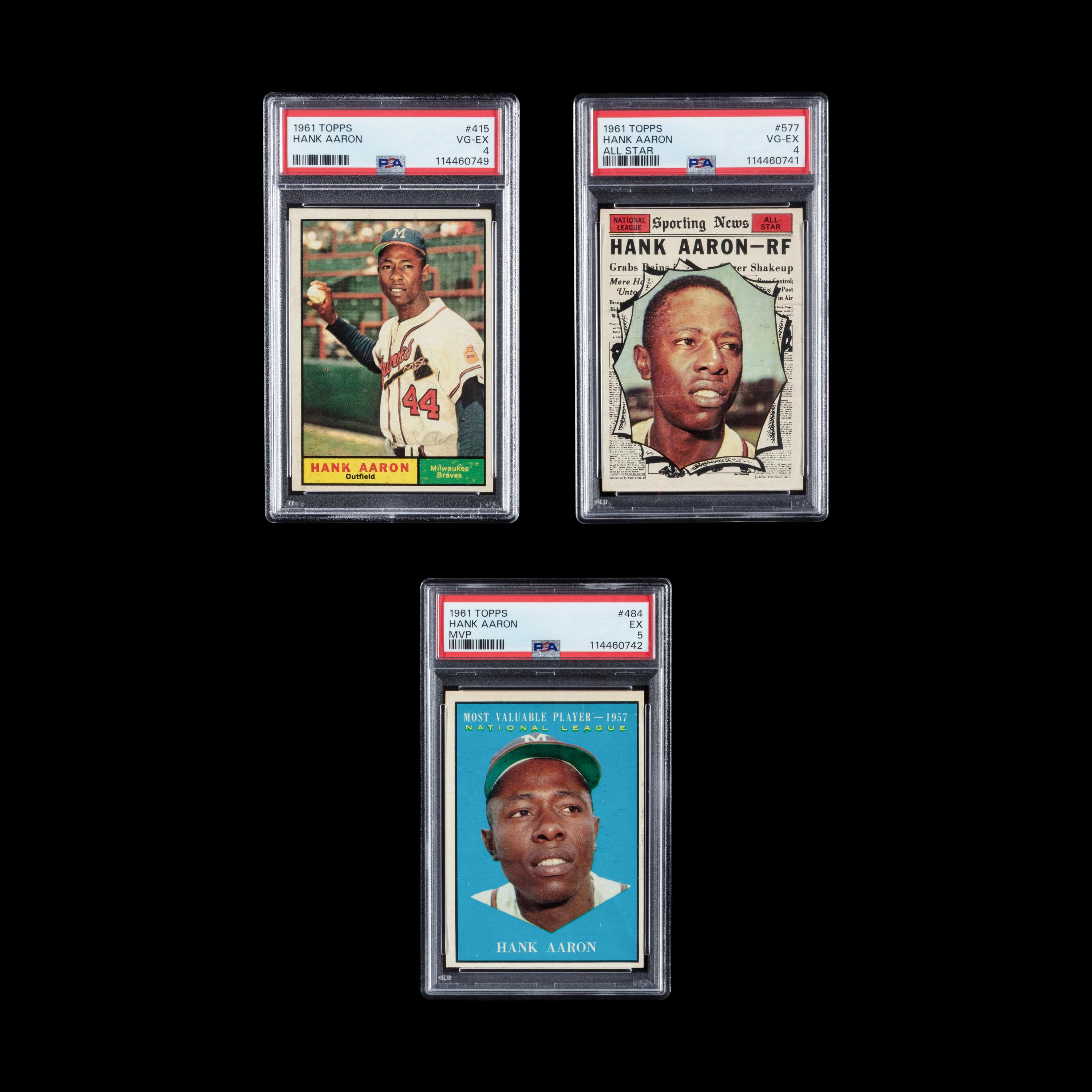 A Collection of PSA Graded 1961 Topps Hank Aaron Baseball Cards