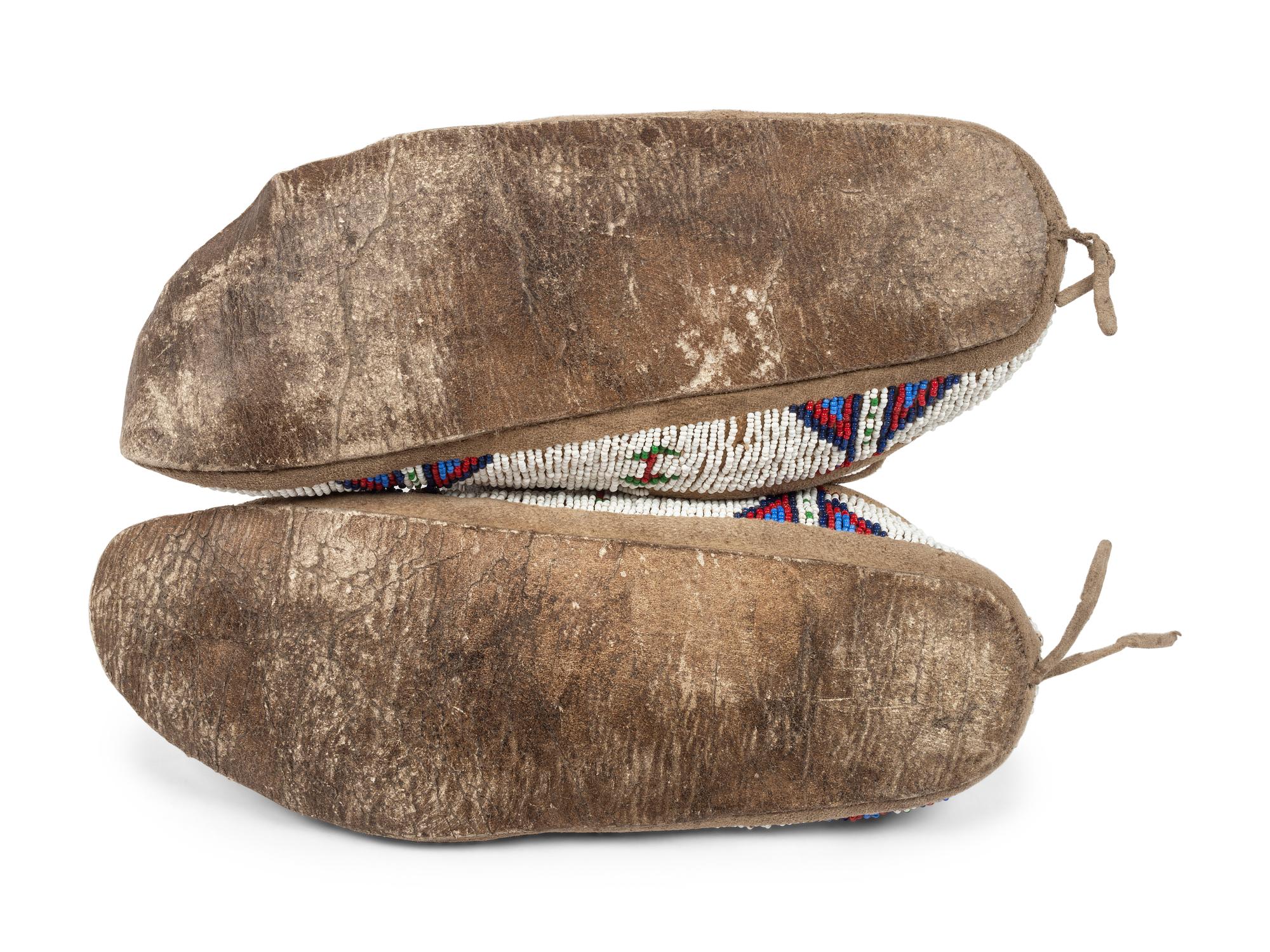 Cheyenne Beaded Hide Moccasins