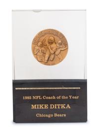 A 1985 Sporting News Coach of the Year Trophy Awarded to Mike Ditka Formerly Displayed at Mike Ditka's Restaurant