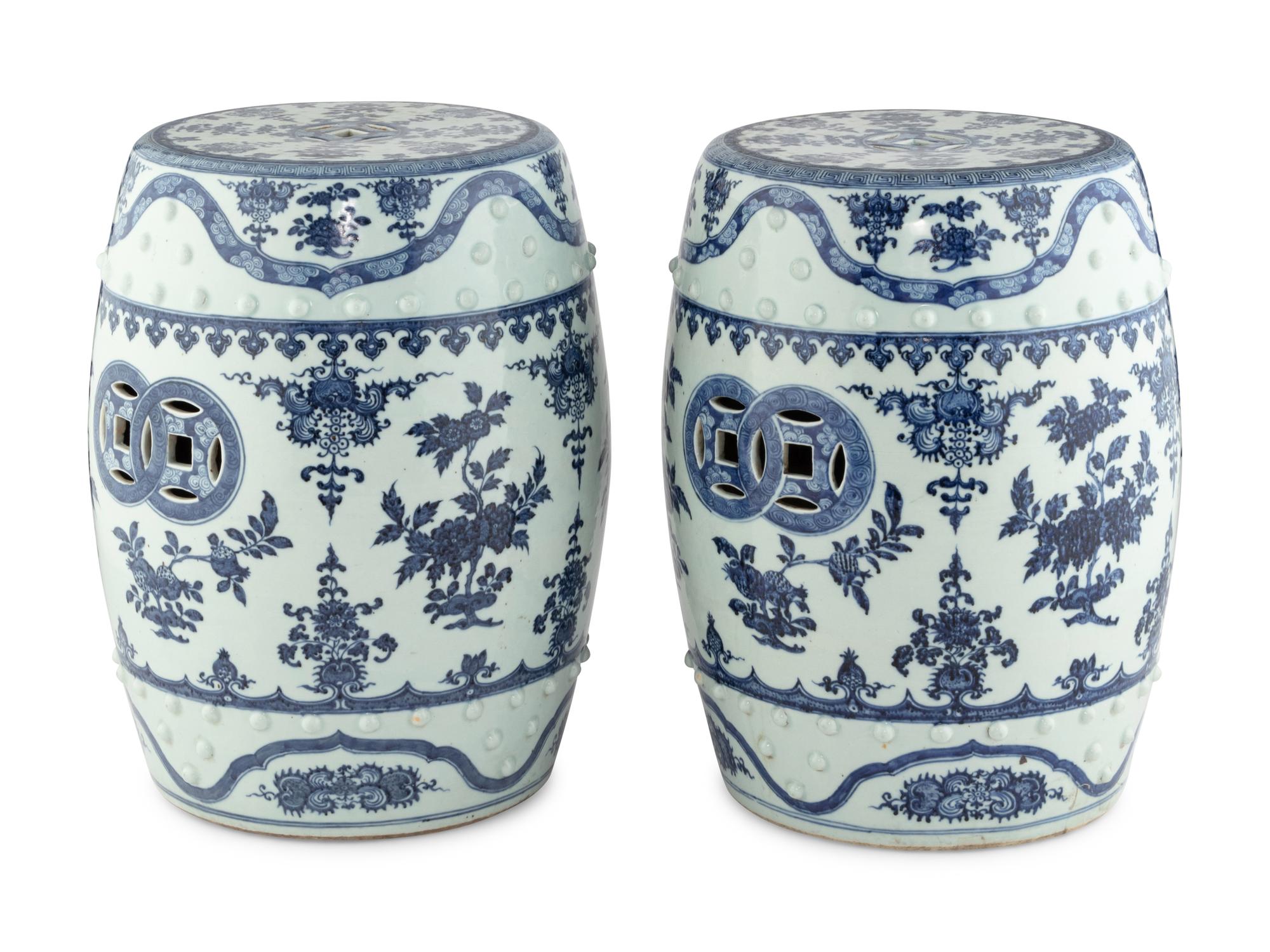 A Pair of Chinese Porcelain Garden Seats