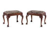A Pair of George III Style Mahogany Footstools
