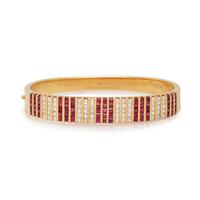 DIAMOND AND RUBY BANGLE BRACELET