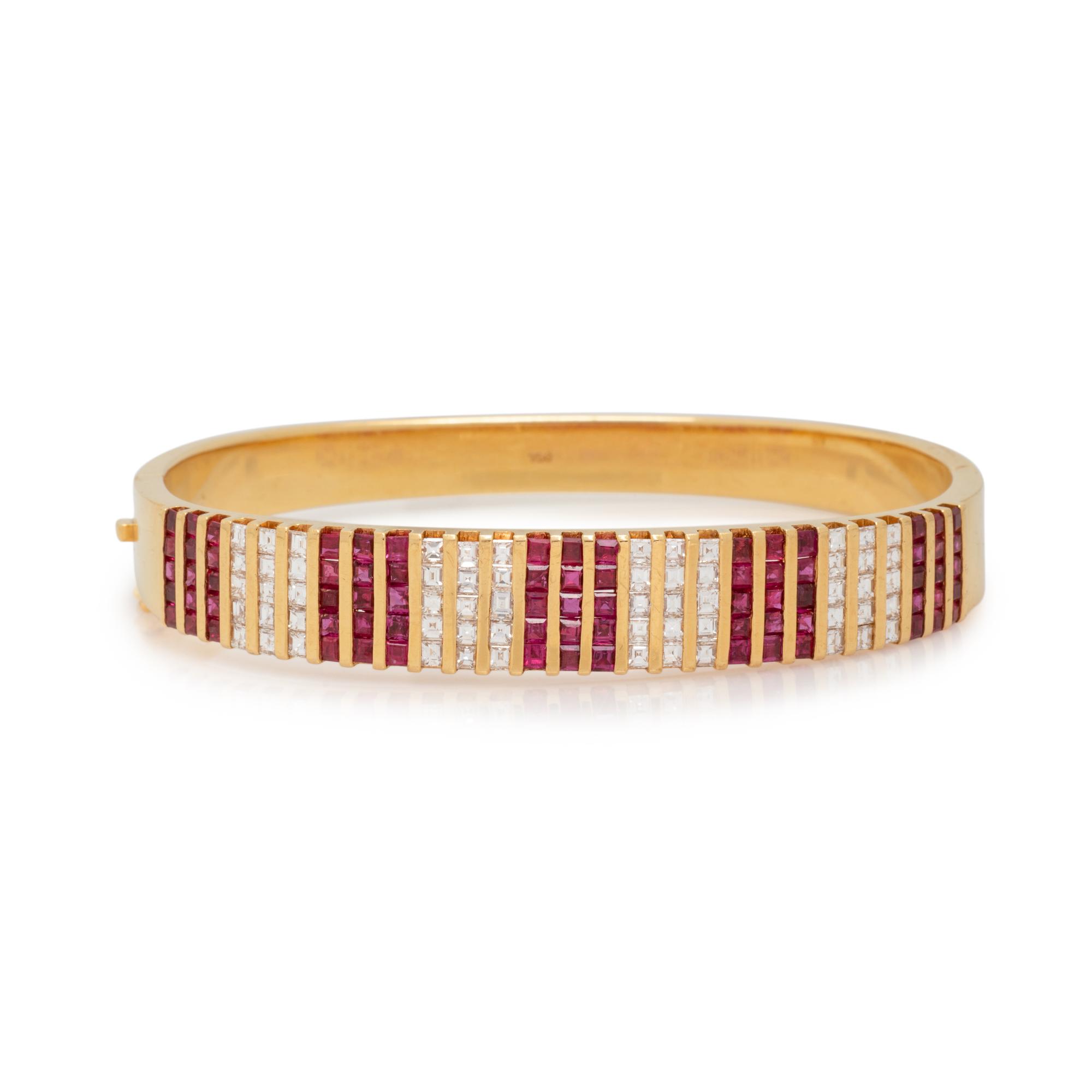 DIAMOND AND RUBY BANGLE BRACELET