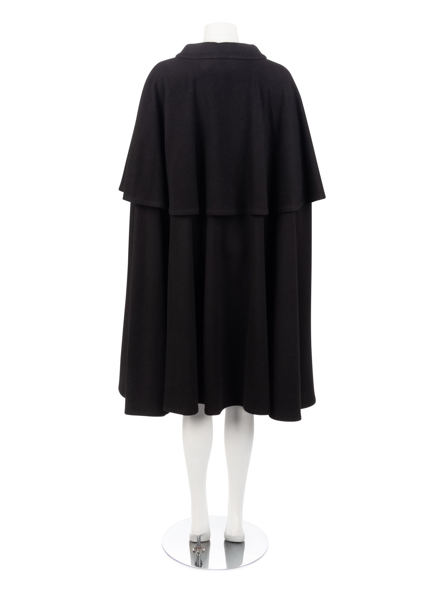 Yves Saint Laurent Rive Gauche Black Cape, 1980-90s