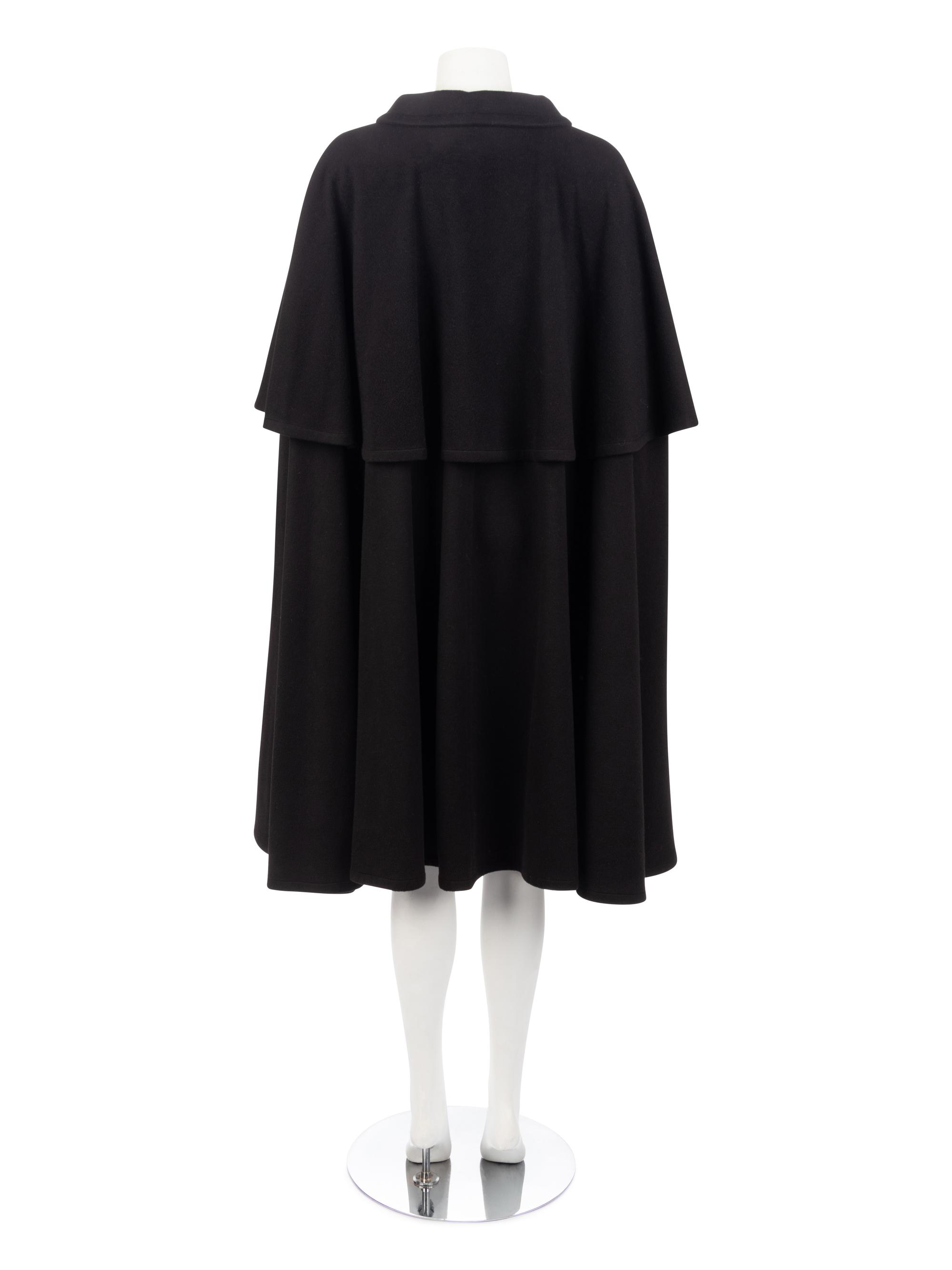Yves Saint Laurent Rive Gauche Black Cape, 1980-90s