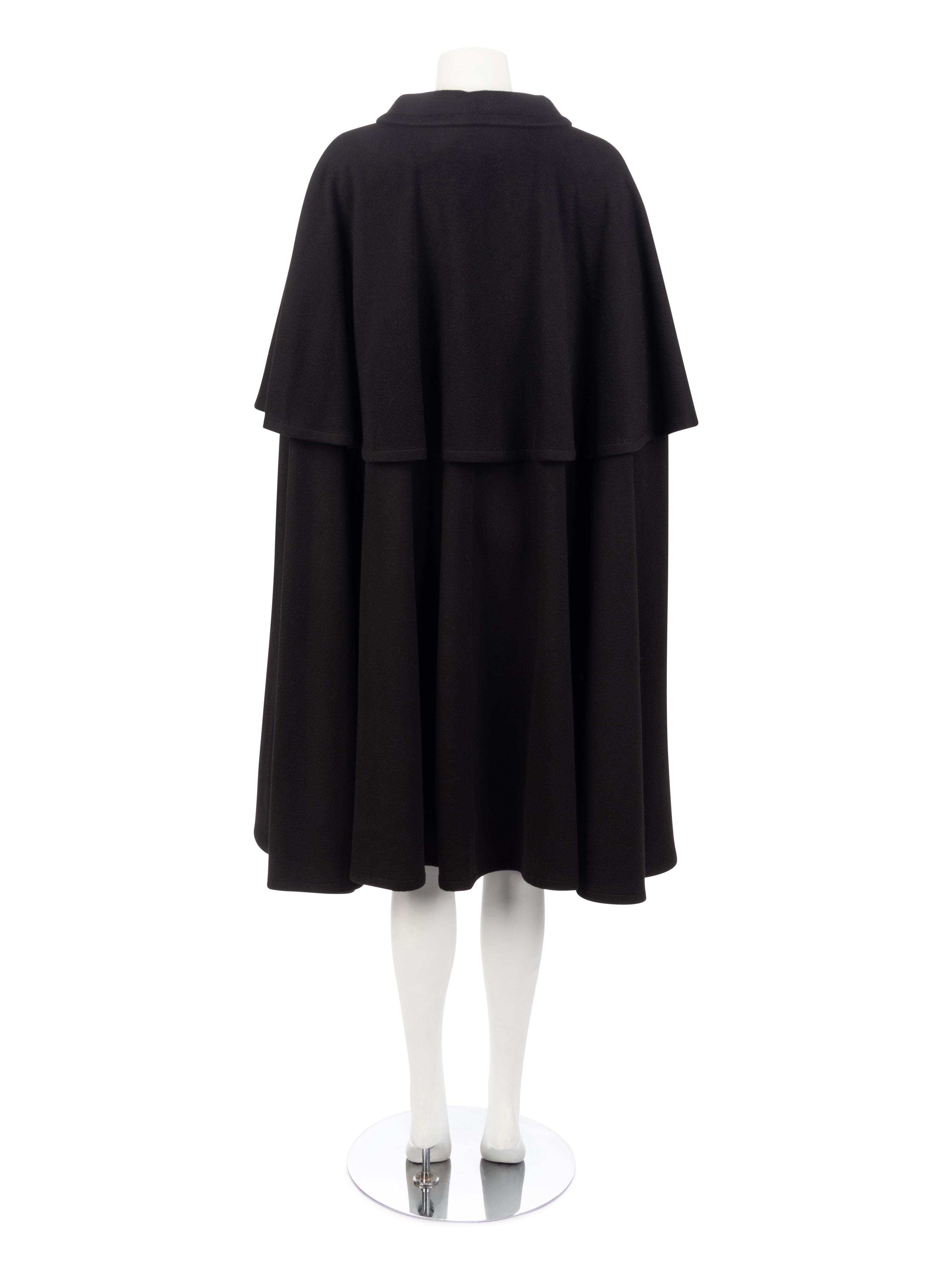 Yves Saint Laurent Rive Gauche Black Cape, 1980-90s