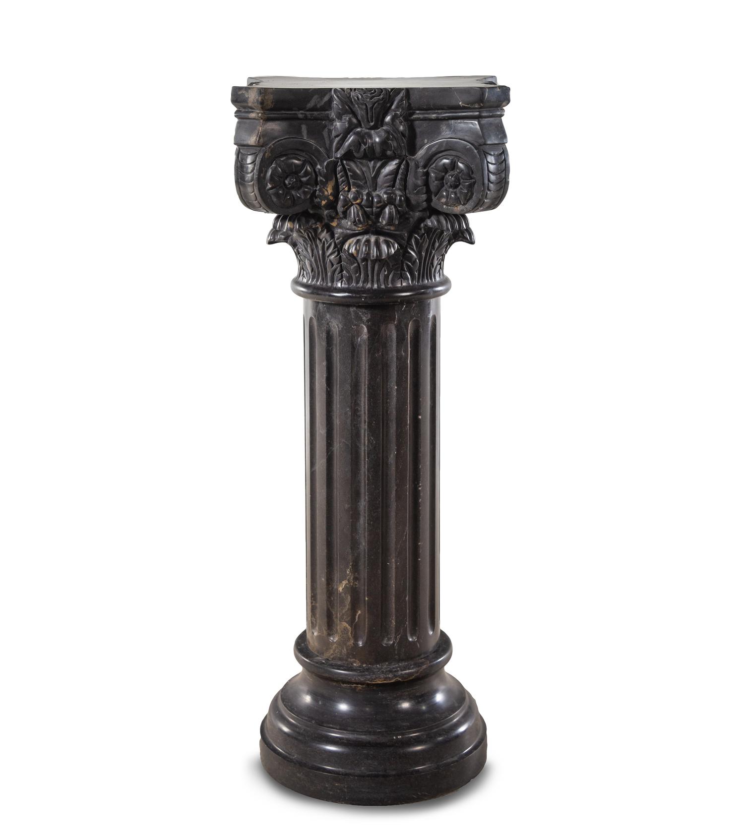 A Continental Carved Marble Pedestal