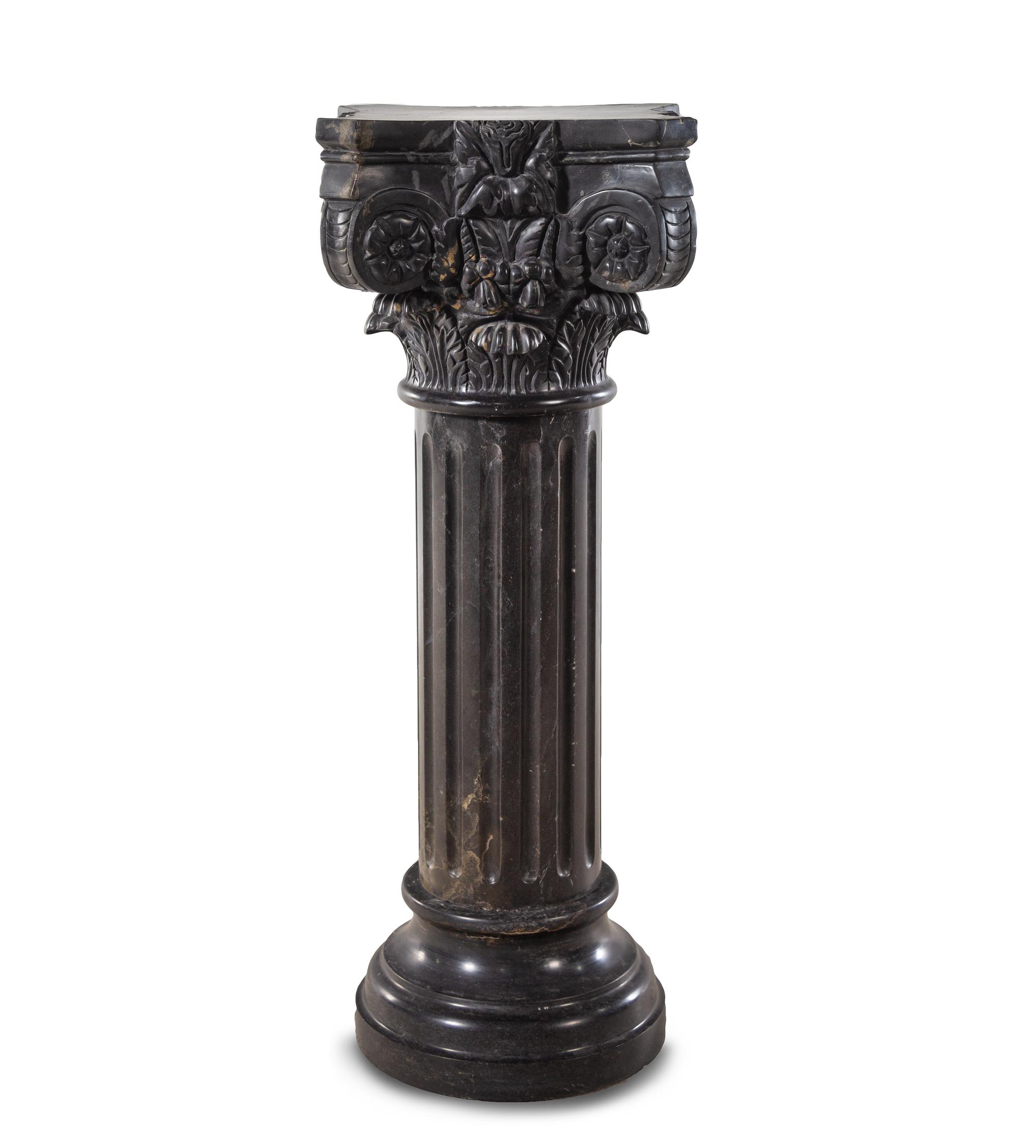 A Continental Carved Marble Pedestal