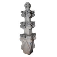 A set of Six Carved Stone Finials 7" W x 7" D x 28" H — United States, Early 20th Century