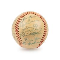 A 1958 Chicago White Sox Team Signed Autograph Baseball Including Nellie Fox (Beckett Authentication Services) - 29 Signatures