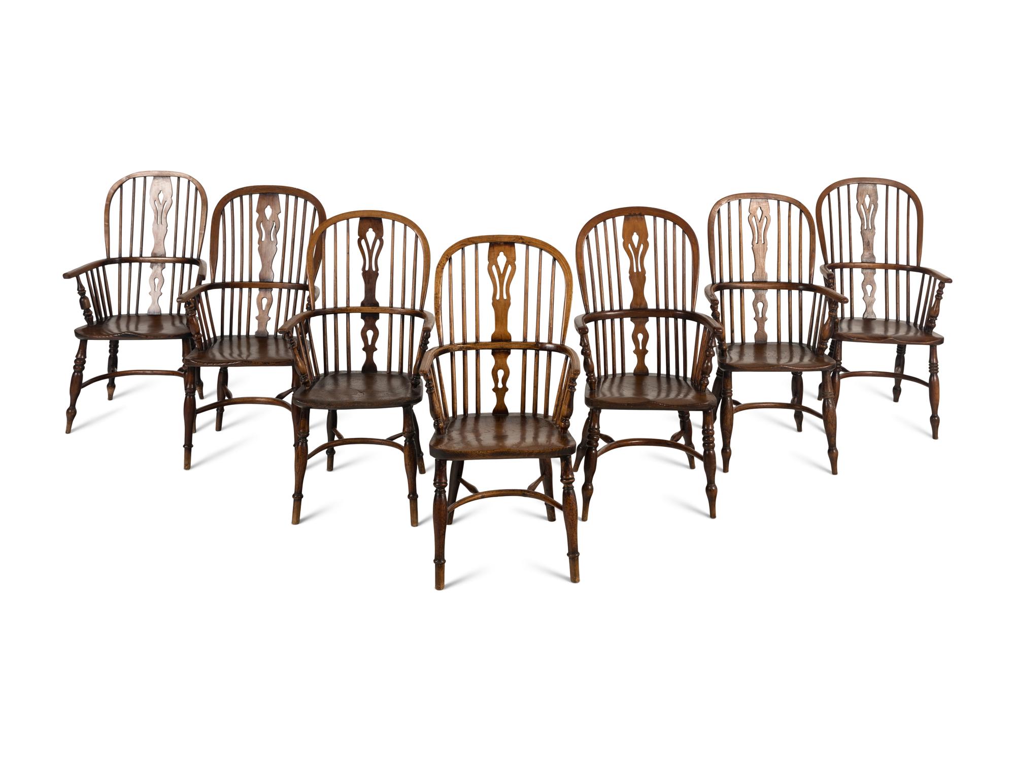 An Assembled Set of Seven Windsor Chairs